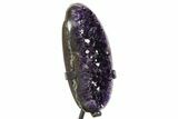 Deep-Purple Amethyst Geode With Metal Stand - Uruguay #342695-2